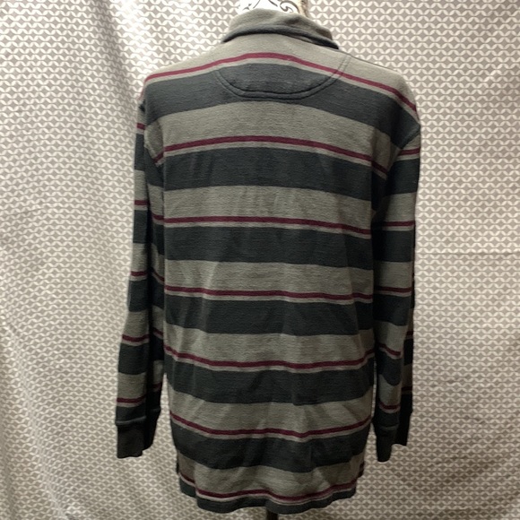 Arnold Palmer Mens Grey Black Striped Sweater Too Size Medium - Picture 5 of 6